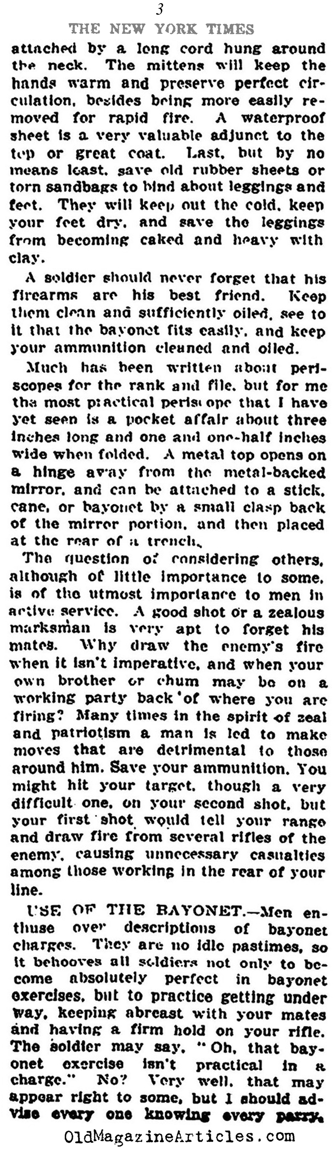 Letter from a Veteran (NY Times, 1916)